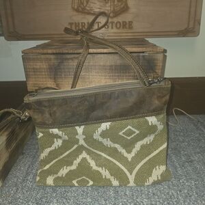 Myra Bag Olive and Brown Crossbody